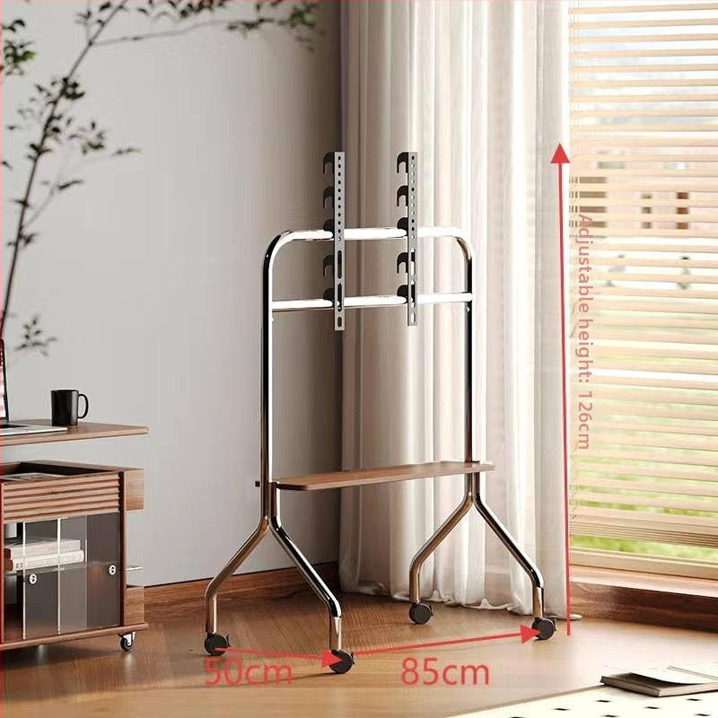 Mobilni podni TV stalak na kotačićima, konstrukcija od nehrđajućeg čelika/željeza, kompatibilan s plosnim TV-ima, model Art cart, težina 6 kg