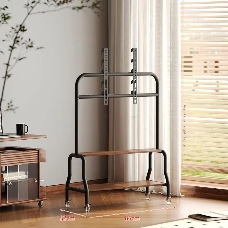 Mobilni podni TV stalak na kotačićima, konstrukcija od nehrđajućeg čelika/željeza, kompatibilan s plosnim TV-ima, model Art cart, težina 6 kg