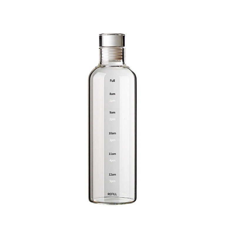 Staklena boca s vremenskom skalom za skladištenje vina, cilindričnog oblika, moderni minimalistički stil, prilagodljiva (kapacitet 501–800 ml, mikrovalna kompatibilna, prilagodljiva)