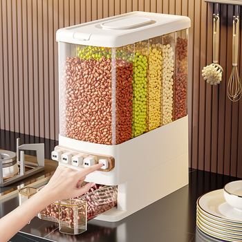 Gabona- és rizstároló doboz, élelmiszer-minőségű PP műanyag, zárható, nedvességálló, rovarbiztos