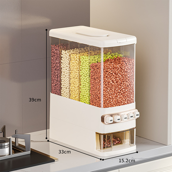 Gabona- és rizstároló doboz, élelmiszer-minőségű PP műanyag, zárható, nedvességálló, rovarbiztos