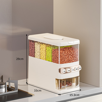 Gabona- és rizstároló doboz, élelmiszer-minőségű PP műanyag, zárható, nedvességálló, rovarbiztos