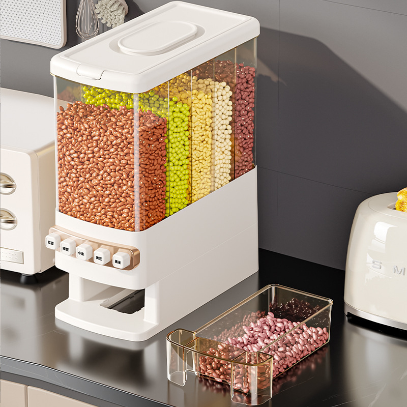 Gabona- és rizstároló doboz, élelmiszer-minőségű PP műanyag, zárható, nedvességálló, rovarbiztos