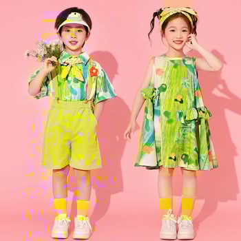 Gyermekek Cheerleading és Tánc Előadás Kostüm, uniszex, Koreai stílus, pamut-keverék anyag, nyárra, gyermekeknek 8+ év és 140 cm felett