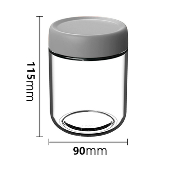 Kerek üveg élelmiszertároló edény élelmiszerek bemutatására, 301–500 ml, modern minimalista stílus, logó nyomtatás elérhető, magáncímke licencelhető