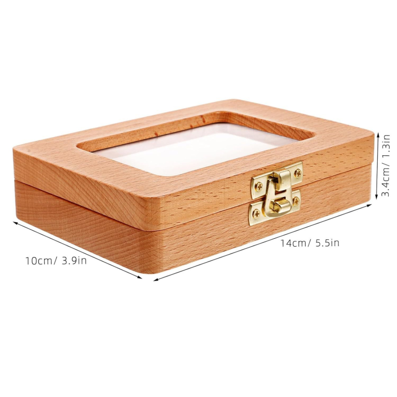 Six Trees Fából készült tejfogak tároló doboza flip fedéllel – tömörfa, emlék célú fogak tárolására, 4–6 éveseknek