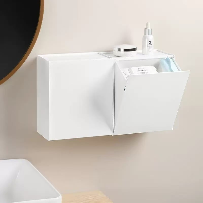 Zidna kutija za maramice s preklopnim poklopcem, model 8064, od HIPS plastike, za papirne maramice i kozmetiku, moderni minimalistički dizajn