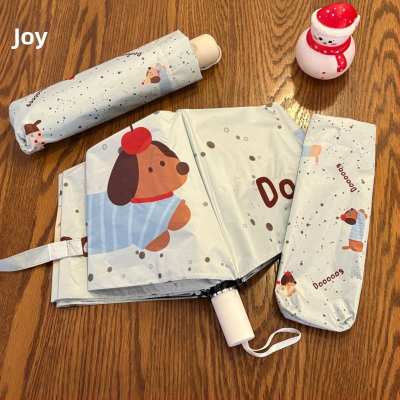 Διάφανη ομπρέλα με σχέδιο Ντάχεσντ, τρίτμηματική, χειροκίνητο άνοιγμα, αυτόματο κλείσιμο, σκελετός από σίδηρο με λαβή αλουμινίου