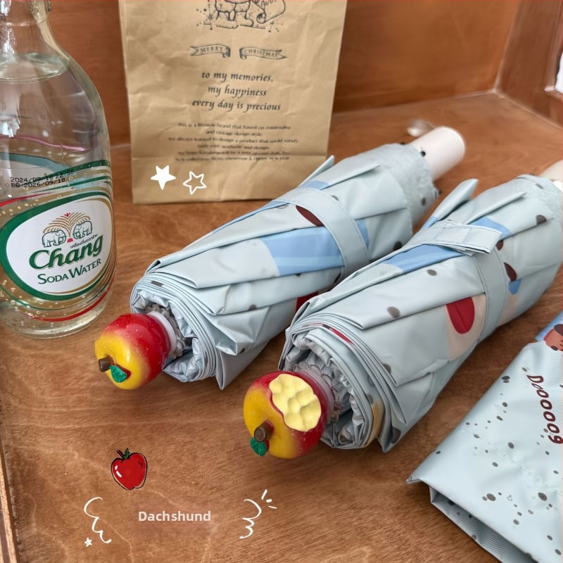 Διάφανη ομπρέλα με σχέδιο Ντάχεσντ, τρίτμηματική, χειροκίνητο άνοιγμα, αυτόματο κλείσιμο, σκελετός από σίδηρο με λαβή αλουμινίου