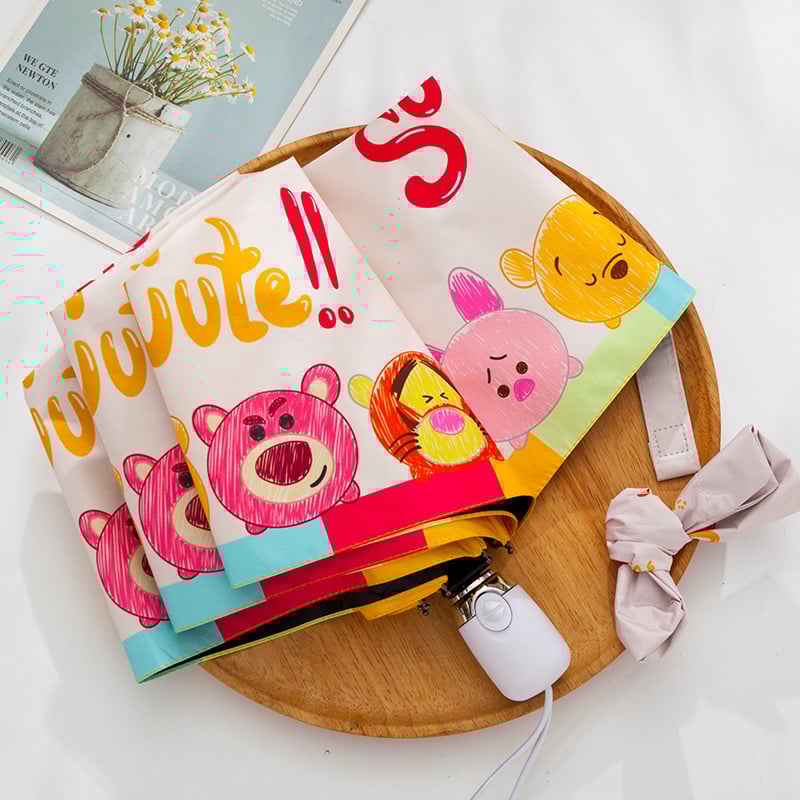 Διάφανη ομπρέλα με σχέδιο Ντάχεσντ, τρίτμηματική, χειροκίνητο άνοιγμα, αυτόματο κλείσιμο, σκελετός από σίδηρο με λαβή αλουμινίου