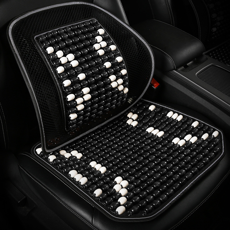 Μαξιλάρι καθίσματος αυτοκινήτου με ξύλινες χάντρες και στήριξη οσφυϊκής μοίρας — universal για πέντε θέσεις, Cool Car Jun