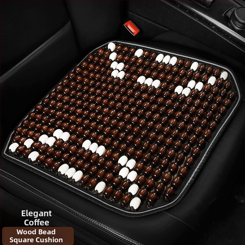Μαξιλάρι καθίσματος αυτοκινήτου με ξύλινες χάντρες και στήριξη οσφυϊκής μοίρας — universal για πέντε θέσεις, Cool Car Jun