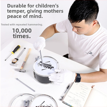 Detský bubnový set pre začiatočníkov — plastový západný perkusný nástroj, pre deti 4–6 rokov, rozmery 38×23,5×80 cm, 3C certifikát kód 2021152202035843