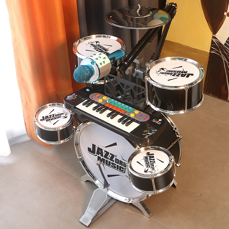 Dječji bubnjarski set za početnike — plastični zapadni perkusijski instrument, za djecu 4–6 godina, dimenzije 38×23,5×80 cm, 3C certifikat kod 2021152202035843