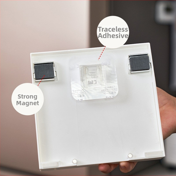 Raft de depozitare magnetic adeziv dual pentru bucătărie și frigider — PP+ABS, fără montaj, stil japonez