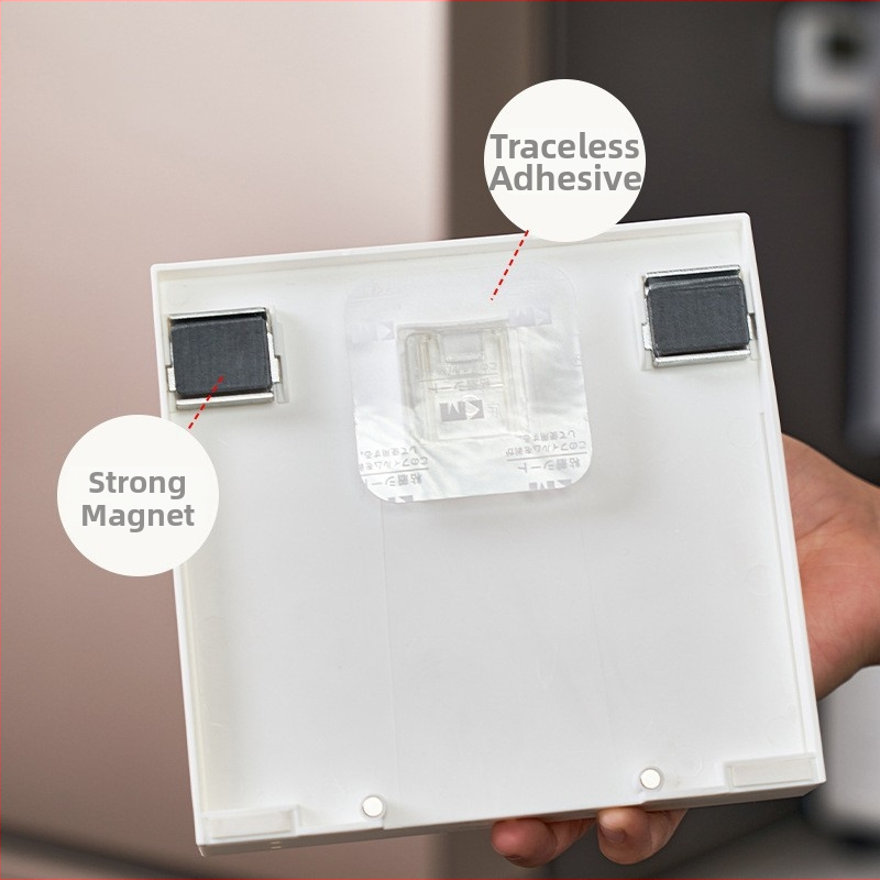 Raft de depozitare magnetic adeziv dual pentru bucătărie și frigider — PP+ABS, fără montaj, stil japonez