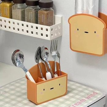 Raft de depozitare magnetic montat pe perete pentru bucătărie, design drăguț de desen animat, material plastic, aderență magnetică