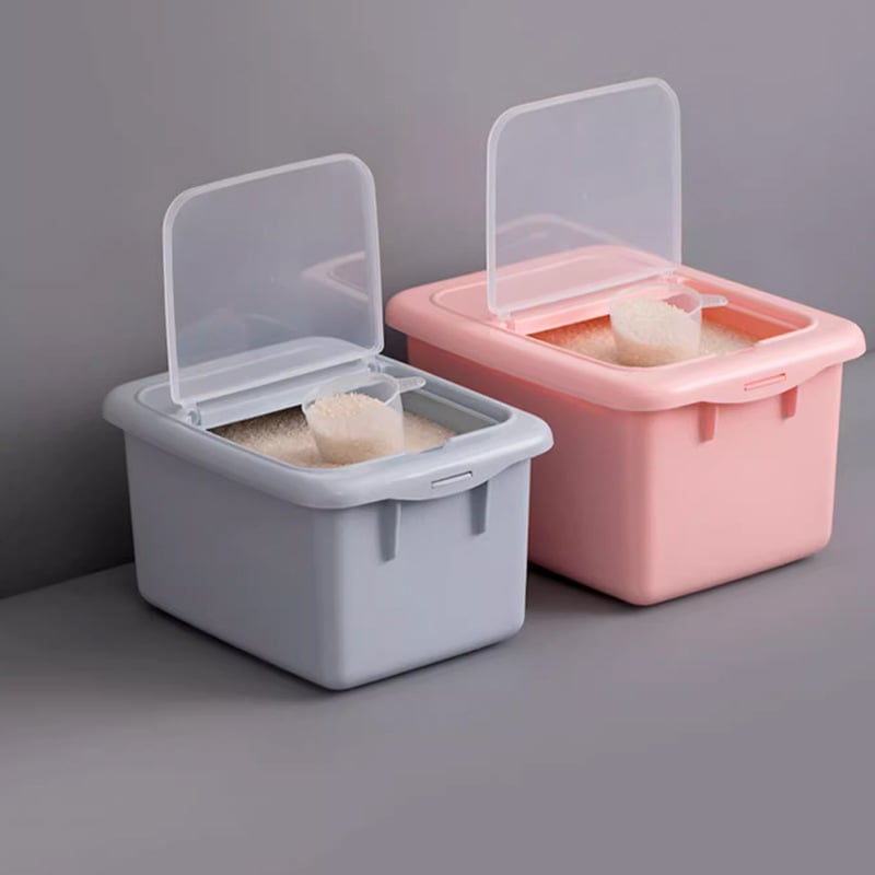 Plastična posuda za rižu s poklopcem, kapaciteta 10 kg, za skladištenje riže, tjestenine i hrane za mačke i pse