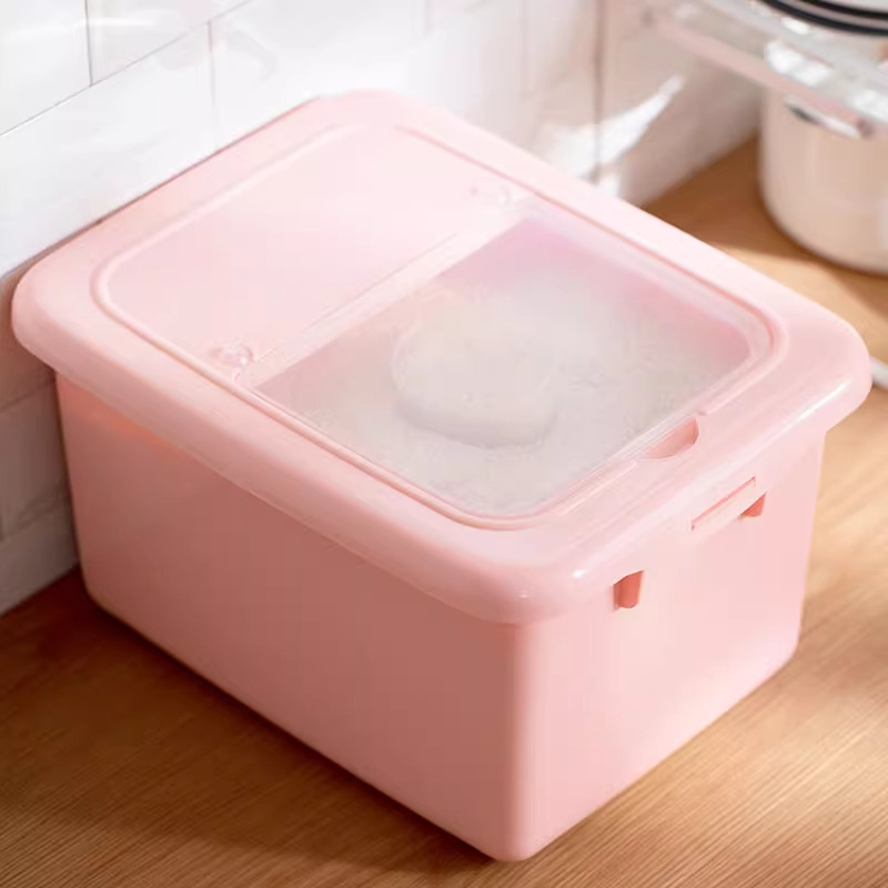 Plastična posuda za rižu s poklopcem, kapaciteta 10 kg, za skladištenje riže, tjestenine i hrane za mačke i pse