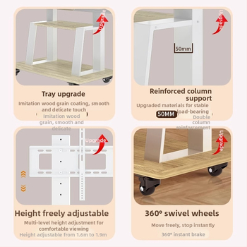 Mobilný podlahový stojan na televízor pre ploché LCD displeje, studená valcovaná oceľ, 10 kg, Značka Zhiercheng