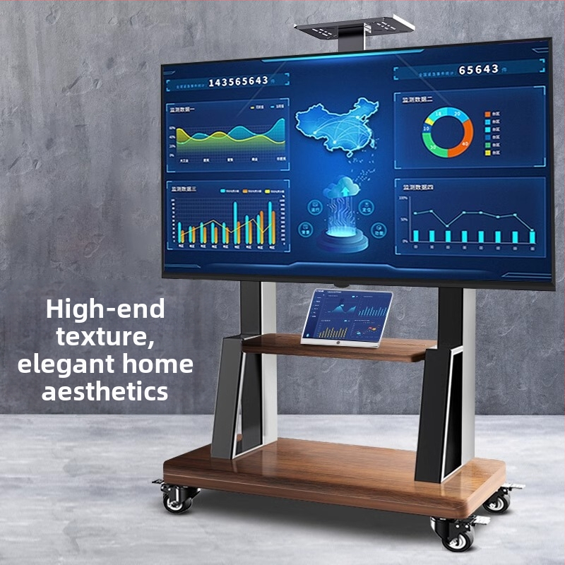 Mobilni podni stalak za televizor za ravne LCD zaslone, hladno valjani čelik, 10 kg, Značka Zhiercheng