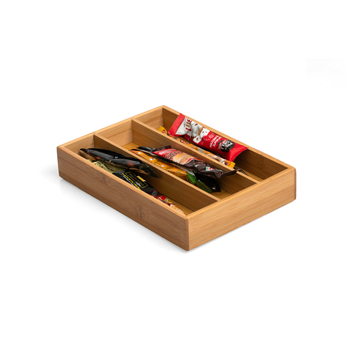 Bambus kuhinjski organizator s tri odjeljka za nože, vilice i štapiće