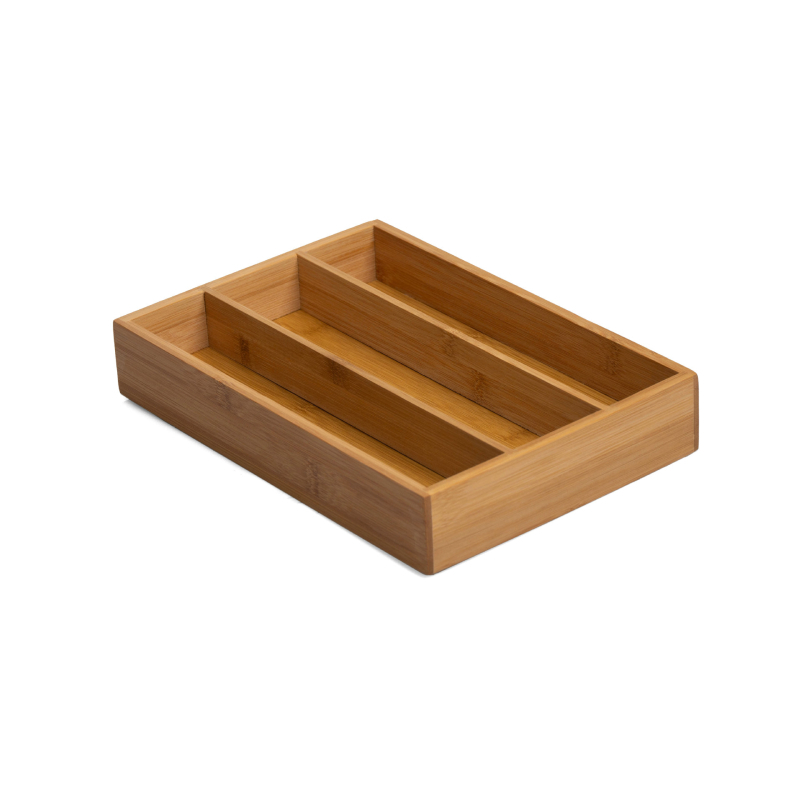 Bambus kuhinjski organizator s tri odjeljka za nože, vilice i štapiće