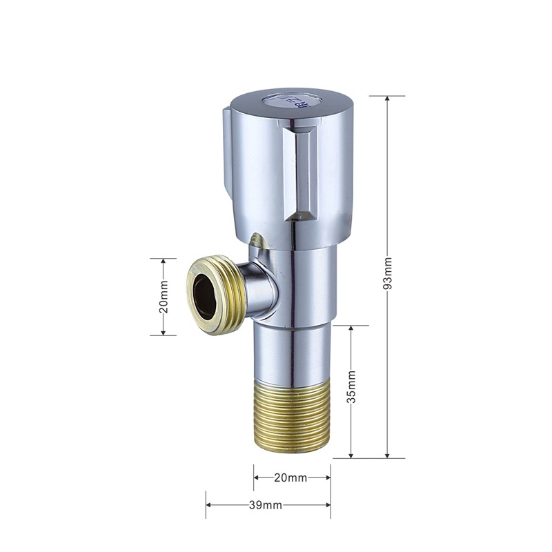 Uglovni ventil od nehrđajućeg čelika 304, trokraki, Ø15 mm, zidna montaža