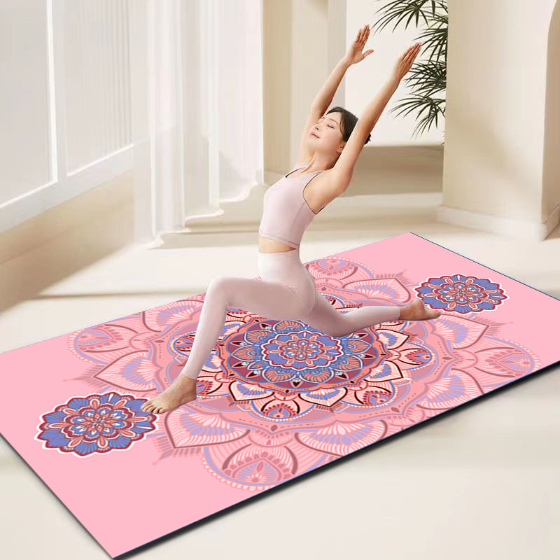 Joga podloga s geometrijskim uzorkom, poliesterska vlakna, debljina 7 mm, prilagodljiva, pogodna za fitness i njegu tijela