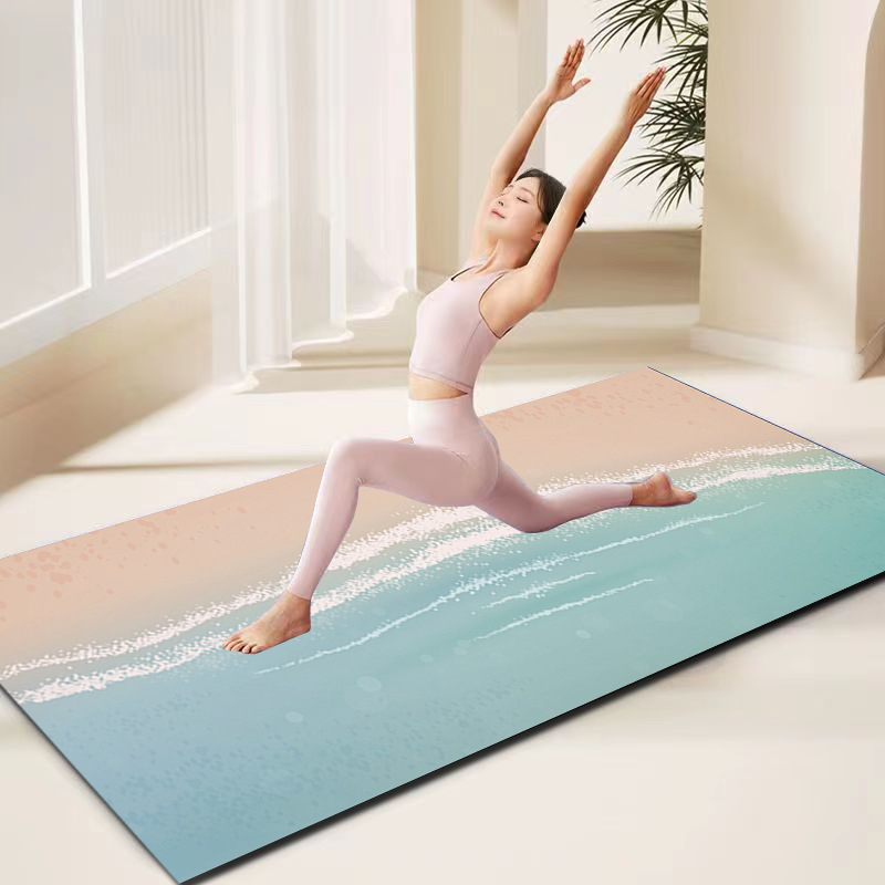 Joga podloga s geometrijskim uzorkom, poliesterska vlakna, debljina 7 mm, prilagodljiva, pogodna za fitness i njegu tijela