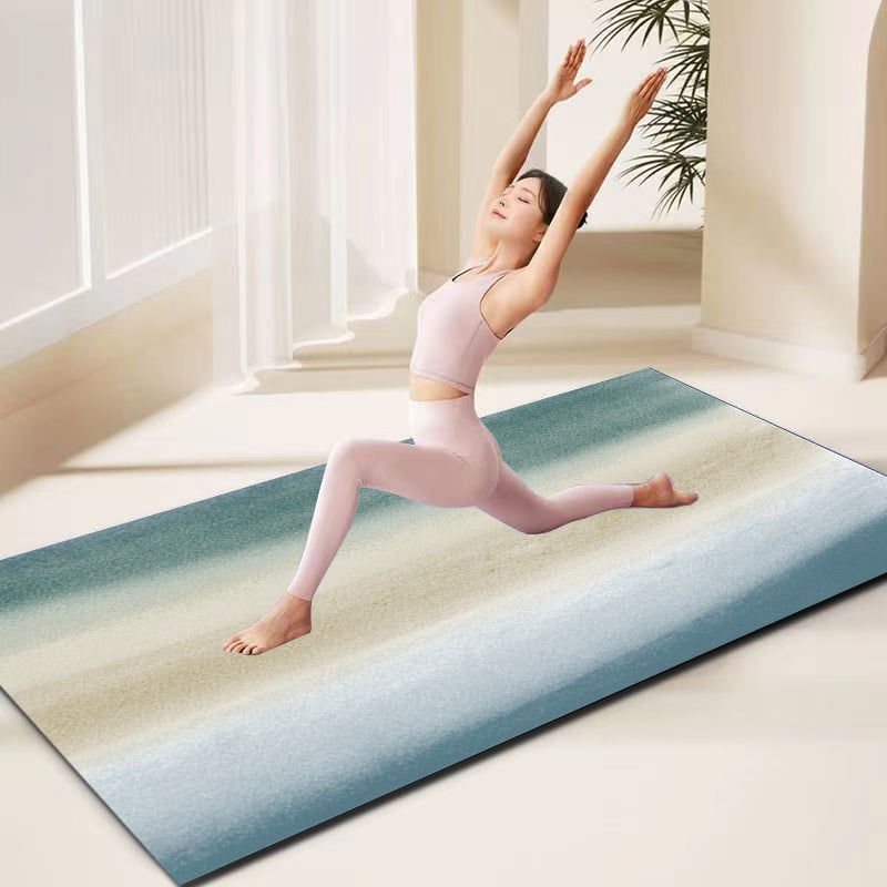 Joga podloga s geometrijskim uzorkom, poliesterska vlakna, debljina 7 mm, prilagodljiva, pogodna za fitness i njegu tijela