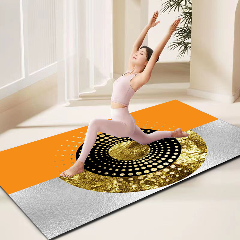 Joga podloga s geometrijskim uzorkom, poliesterska vlakna, debljina 7 mm, prilagodljiva, pogodna za fitness i njegu tijela