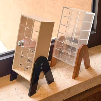 Επιτραπέζιος οργανωτής καλλυντικών από σύνθετο ακρυλικό, τριών επιπέδων, ιαπωνο-κορεατικό στυλ, για τραπεζάκι περιποίησης