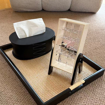 Επιτραπέζιος οργανωτής καλλυντικών από σύνθετο ακρυλικό, τριών επιπέδων, ιαπωνο-κορεατικό στυλ, για τραπεζάκι περιποίησης