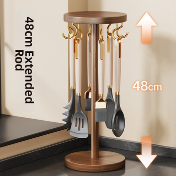 Organizator posuđa od masivnog drveta sa zidnim kukama i pločom na radnoj ploči, moderni minimalistički dizajn kuhinje, Linjia Xiaoz