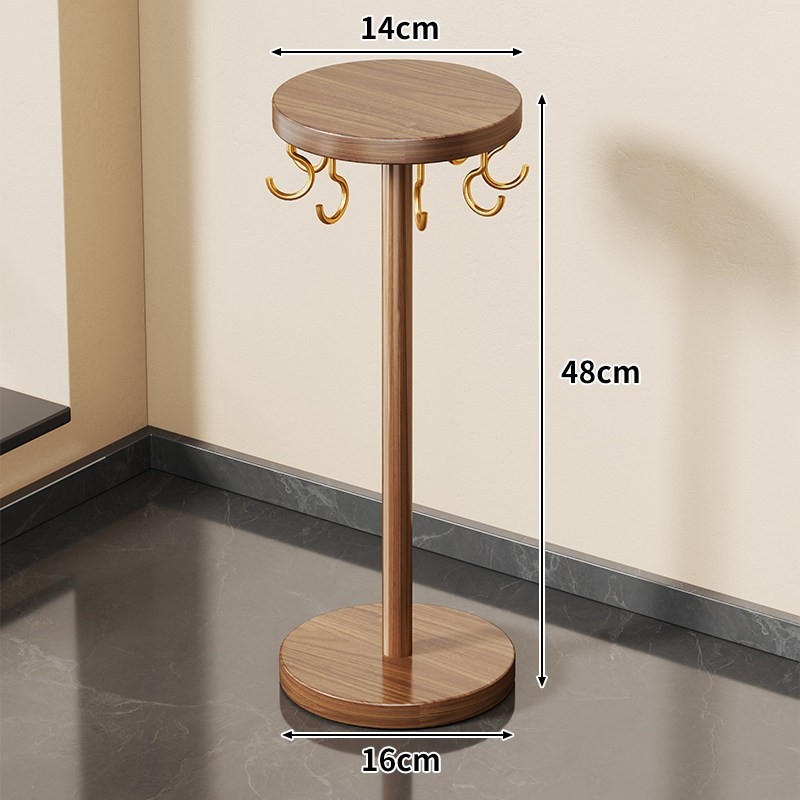 Organizator posuđa od masivnog drveta sa zidnim kukama i pločom na radnoj ploči, moderni minimalistički dizajn kuhinje, Linjia Xiaoz