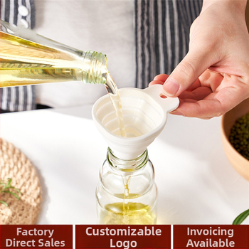 NHS skladací silikónový lievik do kuchyne, vysúvací dizajn pre koreniny a víno