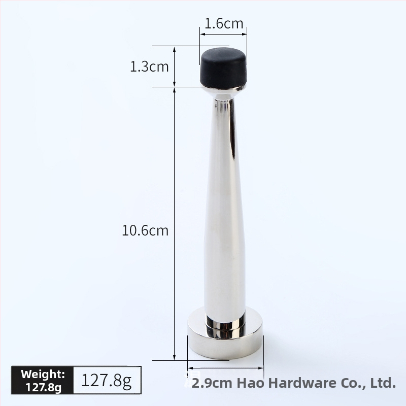 Mosadzový horný doraz dverí, gumový omezovač, nástenná montáž, predĺženie bez vŕtania