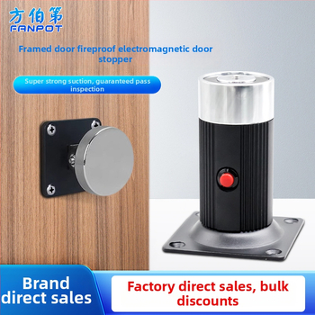 F34 Elektromagnetické zariadenie na uvoľnenie dverí pre bezrámové sklenené dvere proti požiaru, zliatina zinku, povrchová úprava pečená farba, nástenný montážny typ, moderný minimalistický štýl