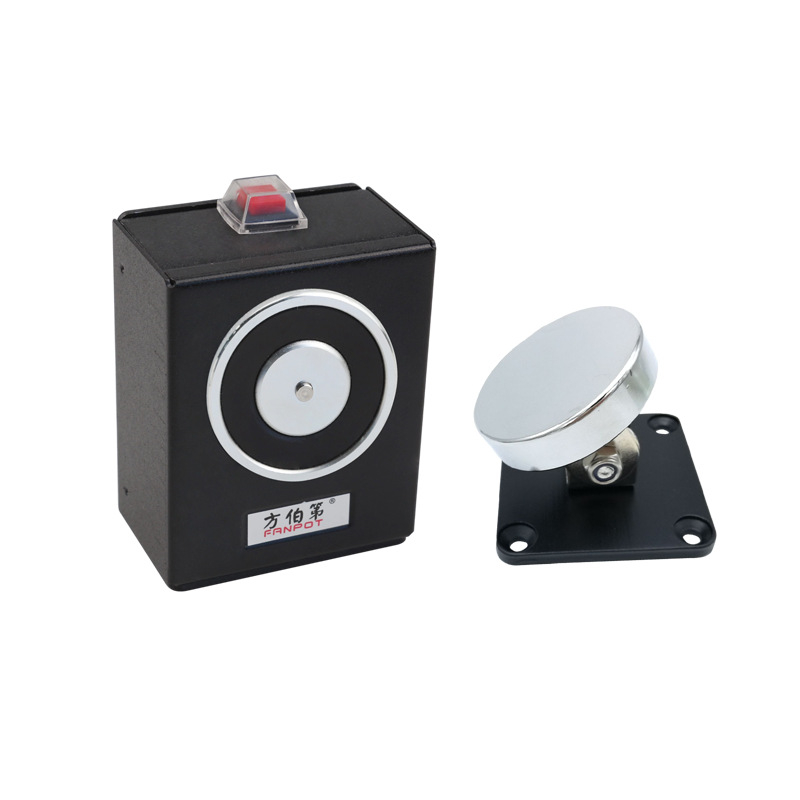 F34 Elektromagnetni uređaj za oslobađanje vrata za bezokvirne staklene vrata protivpožarna, cinkovo-lega, završna obrada pečena boja, zidni montirani, moderni minimalistički stil