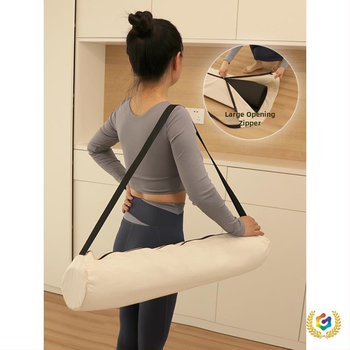 Taška na jogamat pre mat s sieťovanou taškou, štýl batohu, plátené skladovanie