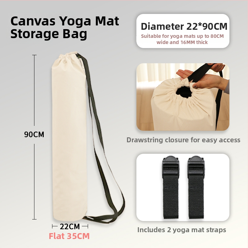 Taška na jogamat pre mat s sieťovanou taškou, štýl batohu, plátené skladovanie