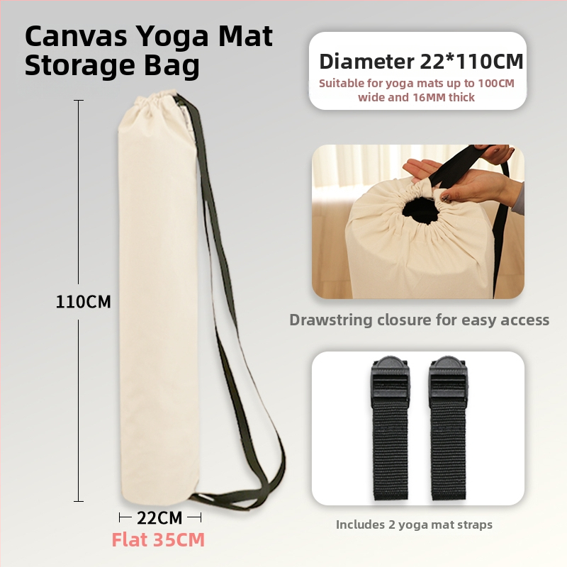 Taška na jogamat pre mat s sieťovanou taškou, štýl batohu, plátené skladovanie