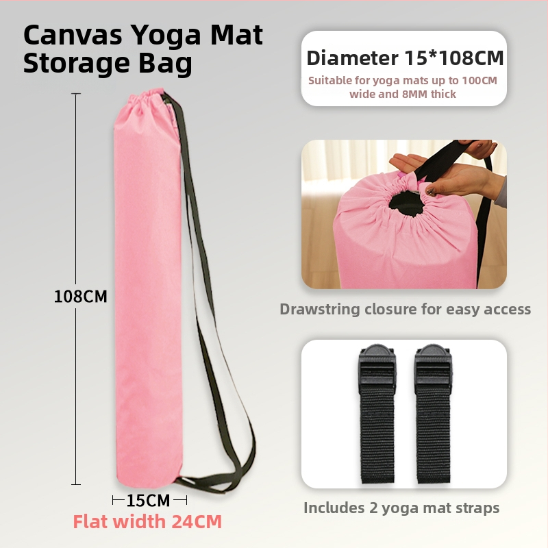 Taška na jogamat pre mat s sieťovanou taškou, štýl batohu, plátené skladovanie