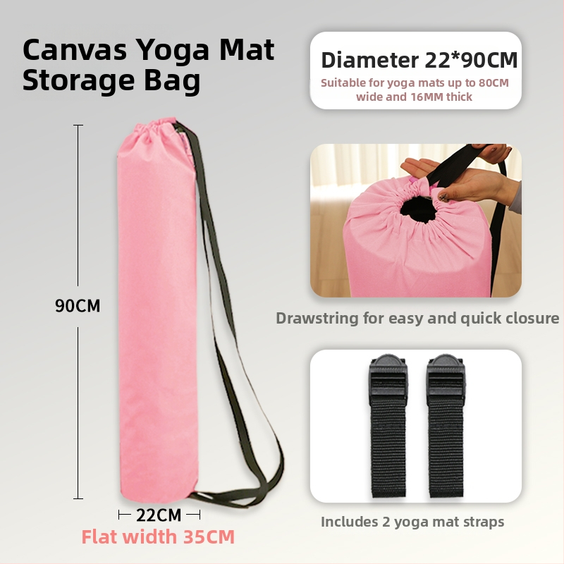 Taška na jogamat pre mat s sieťovanou taškou, štýl batohu, plátené skladovanie