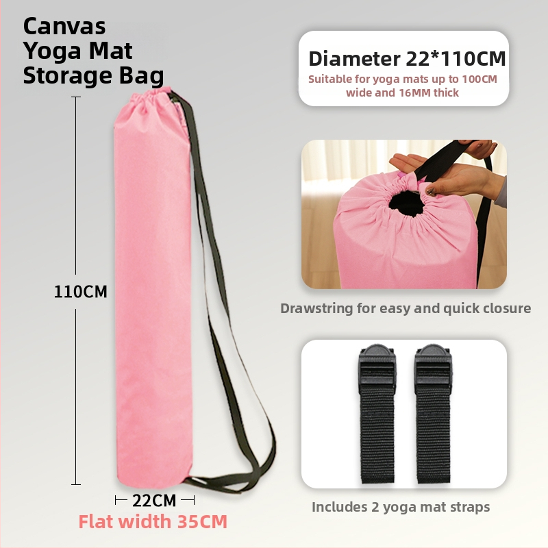 Taška na jogamat pre mat s sieťovanou taškou, štýl batohu, plátené skladovanie