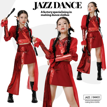Dječji etno-stil kostim za jazz ples na scenu (90% poliester, za djecu stariju od 8 godina, sigurnosna razina: Kategorija B)