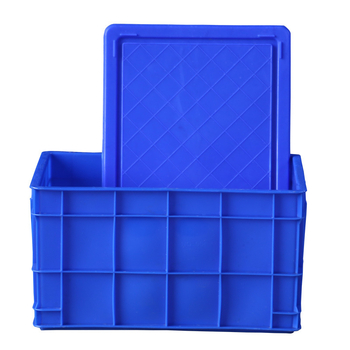HDPE turnover box s poklopcem, pravokutni oblik, debljina stijenke 4 mm, nosivost 60 kg, injekcijsko kalupljenje u jednom prolazu