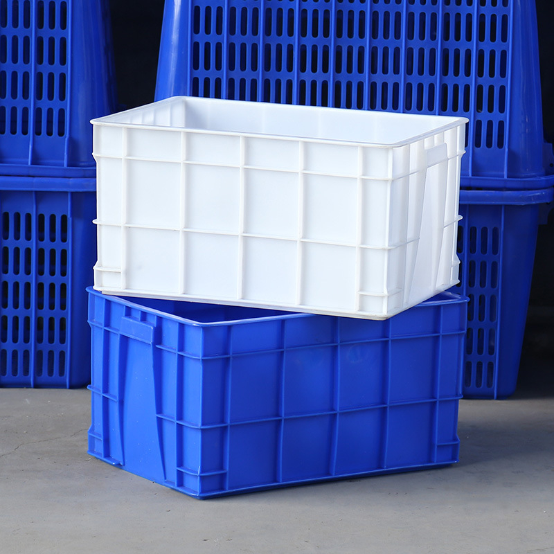 HDPE turnover box s poklopcem, pravokutni oblik, debljina stijenke 4 mm, nosivost 60 kg, injekcijsko kalupljenje u jednom prolazu