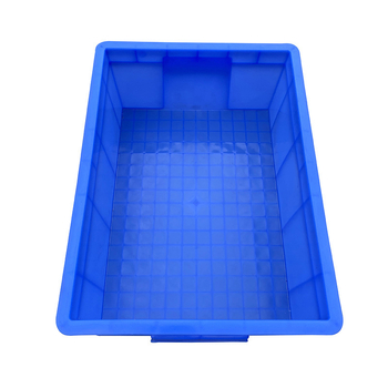 Plastična kutija s poklopcem, plava, ojačana za prijevoz povrća